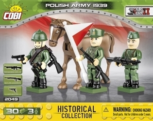 3 Polnische Soldaten 1939 mit Pferd+Zubehör
